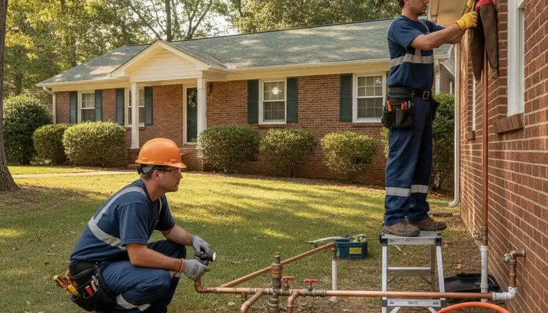 Plumber repairing a pipe in Chattanooga, TN for fast plumbing repair services
