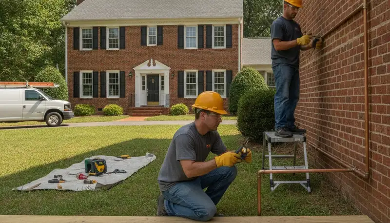 Plumber repairing a pipe in Chattanooga, TN for expert plumbing repair services