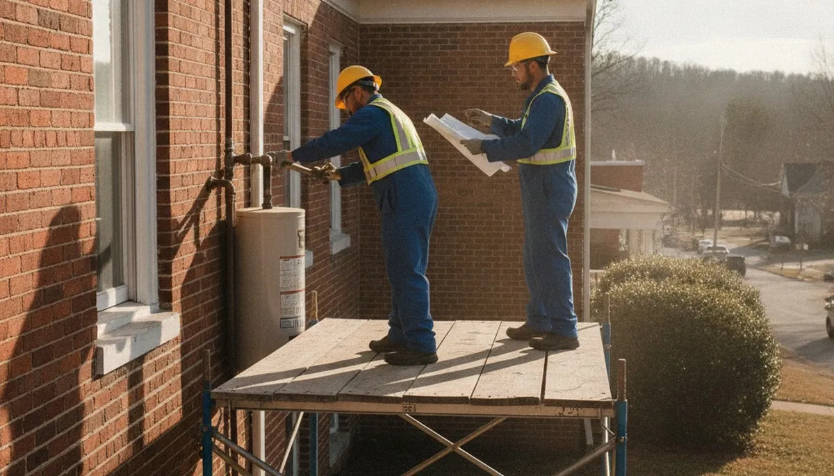 Plumber repairing a leak in Chattanooga, TN for a plumbing repair service
