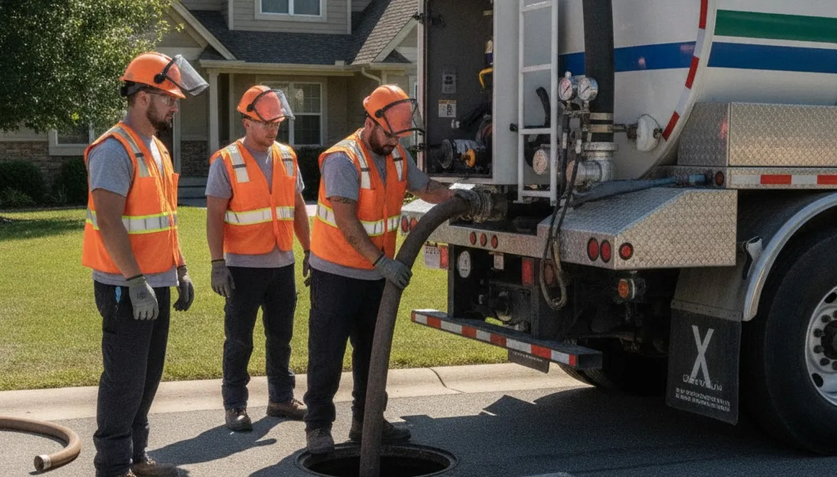Septic pumping service truck for Chattanooga, TN homes by On Call Plumbers