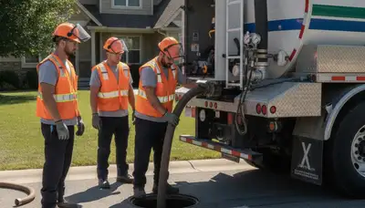 Septic pumping service truck for Chattanooga, TN homes by On Call Plumbers
