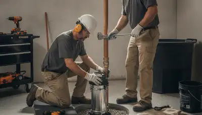 Sump pump installation by Chattanooga, TN plumbers to protect homes from basement flooding