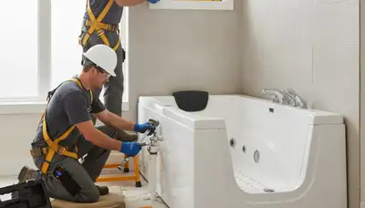 Walk-in tub installed for Chattanooga, TN homeowner by on-call plumbing repair experts